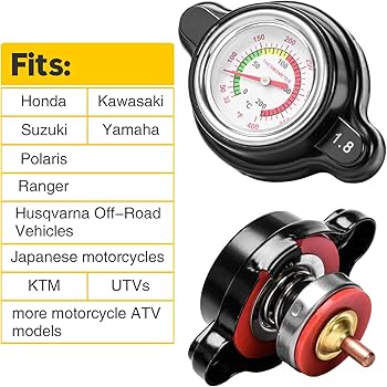 Amazon.co.jp: Huazu 高圧ラジエーターキャップ 温度計付き 1.8バー